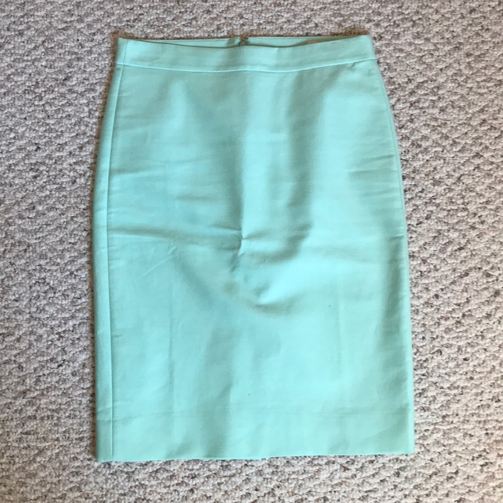 Jcrew No. 2 double serge pencil skirt in mint blue